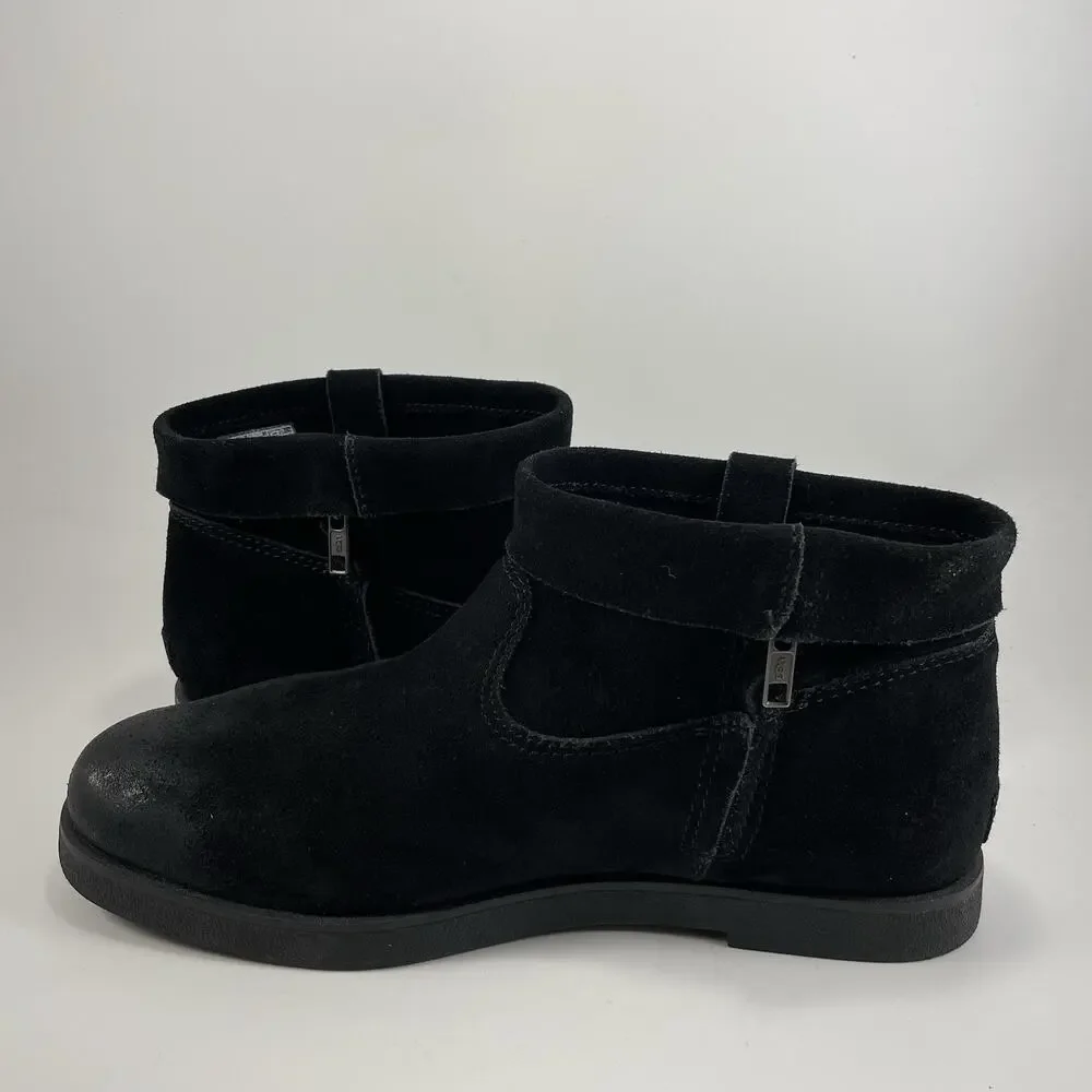 UGG Josefene Cuff Boot Black Suede Short Ankle Womens Size 10 Booties Slip On